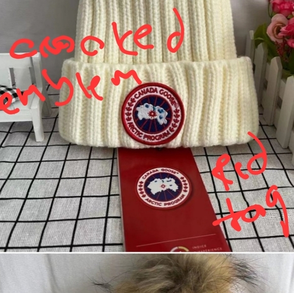 **BUYER BEWARE** Fake/ Counterfeit /Imitation Canada Goose hats & other apparel - Picture 5 of 12